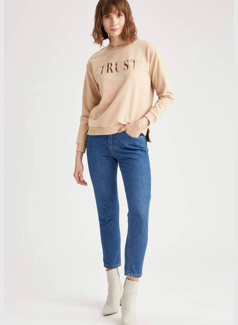 DeFacto Woman Knitted Regular Fit C Neck Sweat Shirt