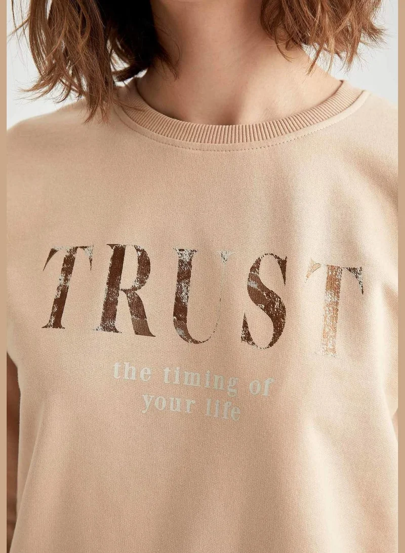 DeFacto Woman Knitted Regular Fit C Neck Sweat Shirt