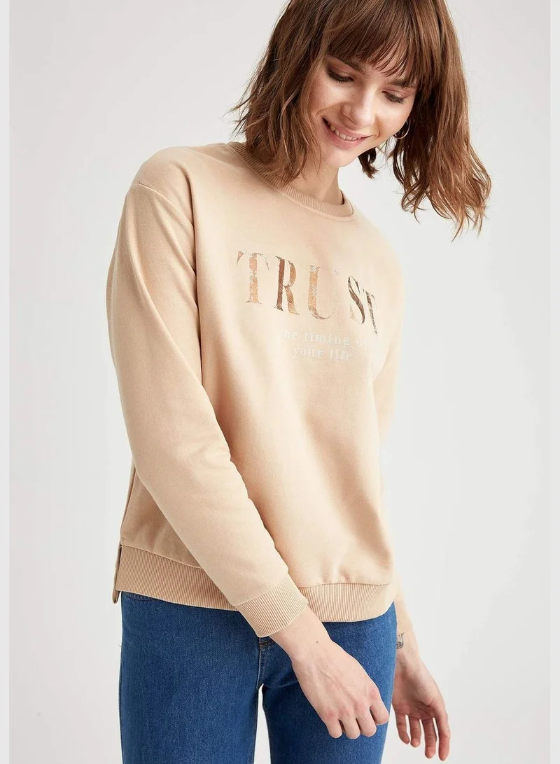 DeFacto Woman Knitted Regular Fit C Neck Sweat Shirt