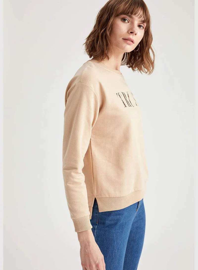 DeFacto Woman Knitted Regular Fit C Neck Sweat Shirt