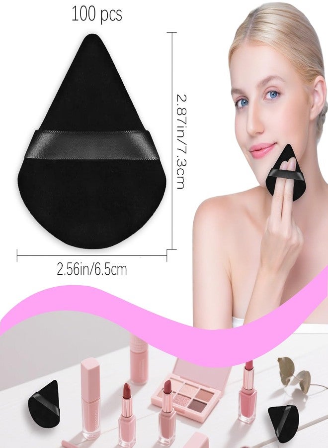 Jolbndcv 100PCS Black Triangle Powder Puff Face Makeup Powder Puffs Sponge Soft Powder Puffs for Loose Powder Cosmetic Foundation - Image 2