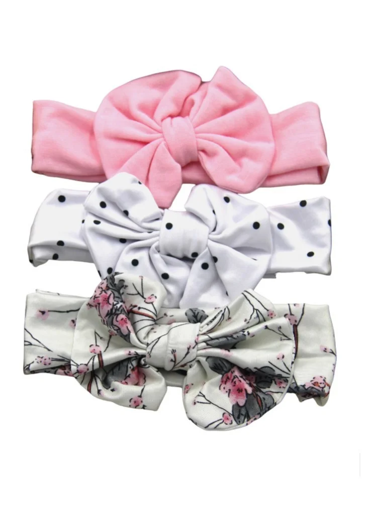 Bambimici Bambimici - Olivia Box of 3 Heandband Ribbon - White Polka