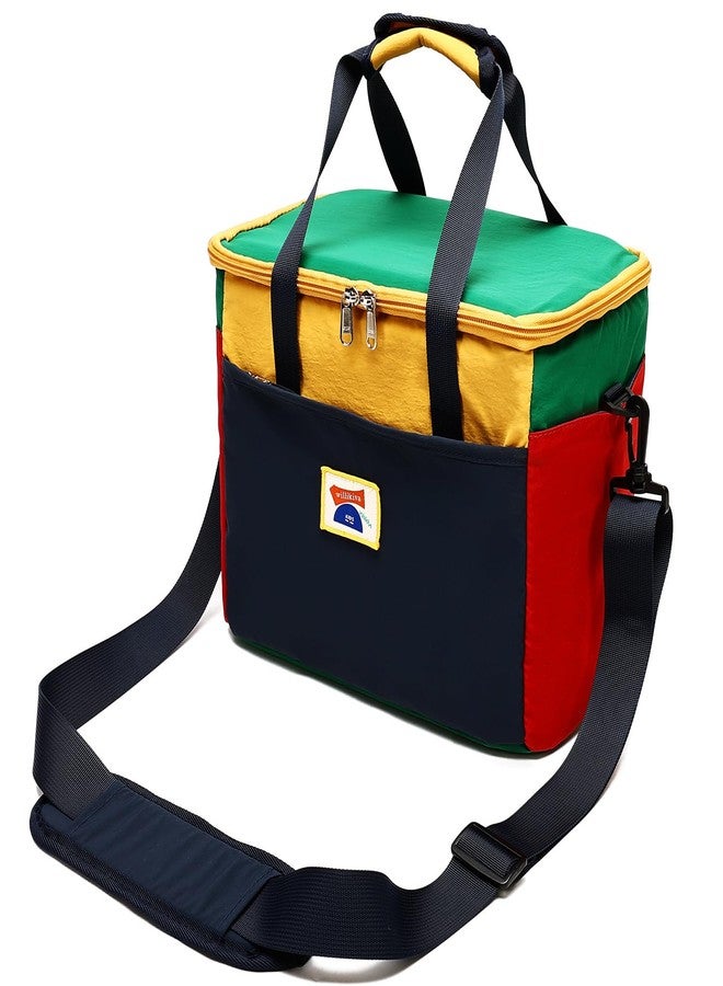 willikiva Insulated Lunch Bag Women Man Leakproof Soft Cooler Tote Bag Reusable LunchBox with Adjustable Shoulder Strap for Adults Work Travel(Deep Blue Yellow) - Image 1