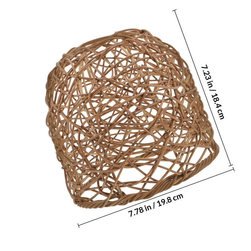 Woven Rattan Pendant Lampshade 4cm Diameter Hanging Lamp Cover For Kitchen Dining Room - Image 3