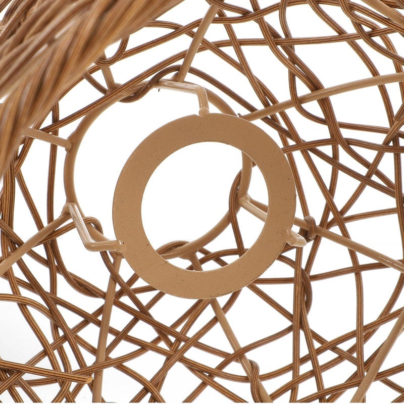 Woven Rattan Pendant Lampshade 4cm Diameter Hanging Lamp Cover For Kitchen Dining Room - Image 4