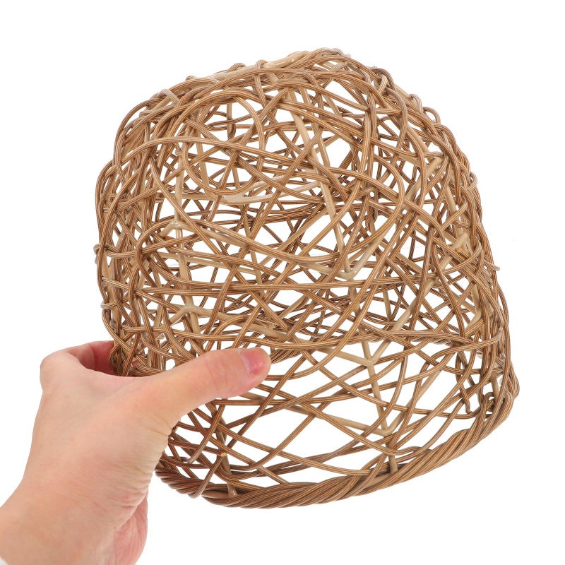 Woven Rattan Pendant Lampshade 4cm Diameter Hanging Lamp Cover For Kitchen Dining Room - Image 5