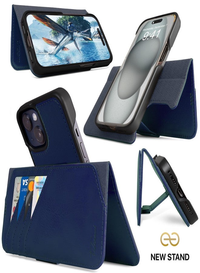Dreem for iPhone 15 Plus Case Wallet, Revolutionary Phone Stand, Vegan Leather, MagSafe-Fit, Magnetic Detachable Flip Cover, RFID Blocking Card Holder, Gift-Box [Fibonacci:Royal] - Image 3
