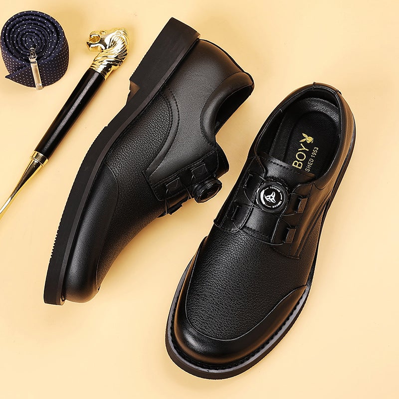 Men'S Shoes Rotating Buckle Ice Silk Mesh Business Casual Shoes Men'S Slip-On Plaid Breathable Groom Wedding Shoes - Image 5