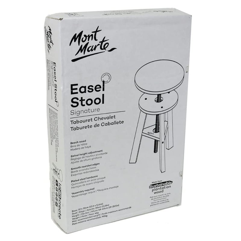 Mont Marte Mont Marte Drafting Stool with Adjustable Height, Artist Stool,Office Studio Stool, Up to 110 KG,Beech Wood, Perfect for Artists Studio,Home Use,Kitchen,Bars  - Image 3