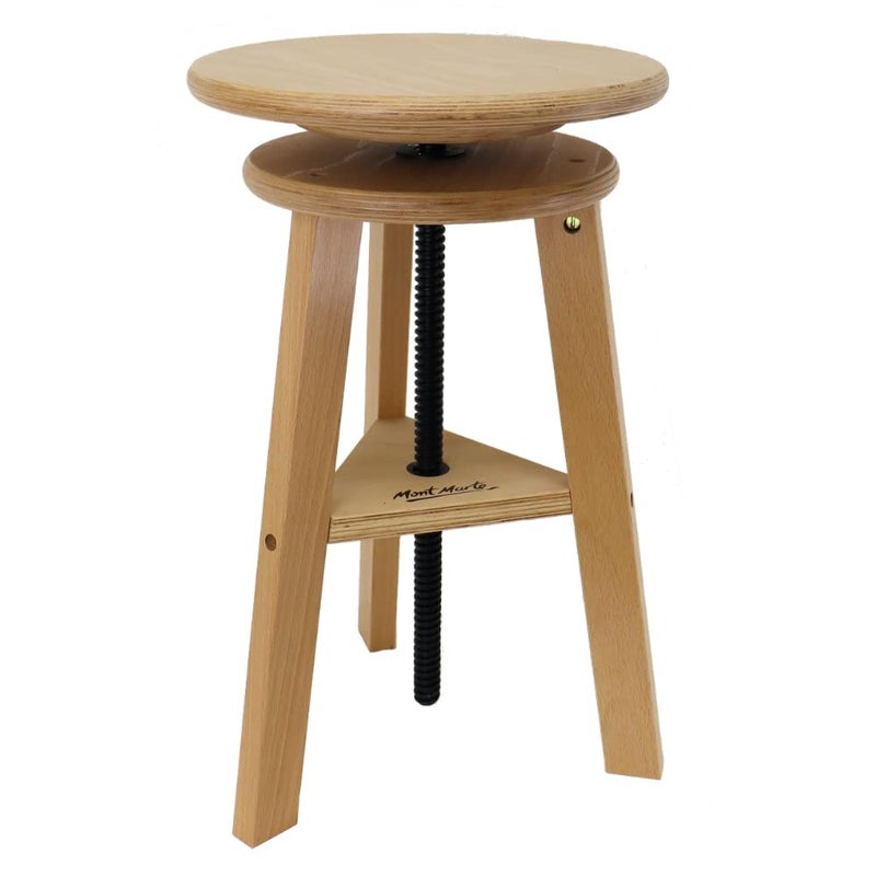 Mont Marte Mont Marte Drafting Stool with Adjustable Height, Artist Stool,Office Studio Stool, Up to 110 KG,Beech Wood, Perfect for Artists Studio,Home Use,Kitchen,Bars  - Image 1