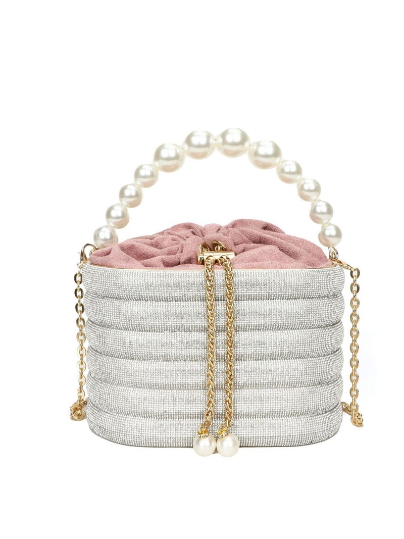 Hong Kong Style Exquisite Light Luxury Contrast Color Square Women'S Chain Bucket Bag 23 Winter New All-Match Shoulder Messenger Bag - Image 2