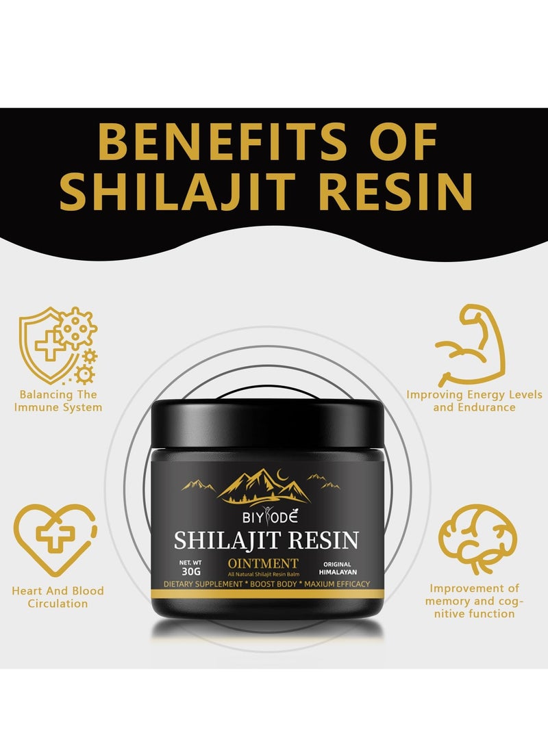 BIYODE - Shilajit Pure Himalayan Organic Shilajit Resin Himalayan Shilajit Supplement Maximum Potency and Pure Shilajit for Men Gold Grade Natural Shilajit with 85+ Trace Minerals and Fulvic Acid 30g - Image 1