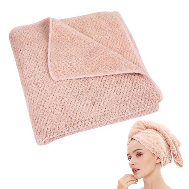 Laojbaba Laojbaba Microfiber Hair Towel Quick Dry Hair Towel Hair Drying Towels Suitable for All Kinds of Hair Ultra Absorbent Long and Thick Hair 20X40inch Lotus Root Pink (1pcs)  - Image 1