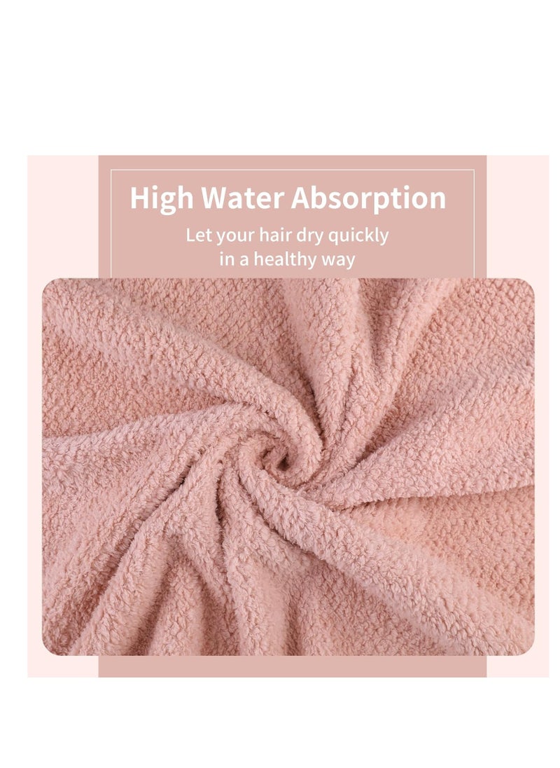 Laojbaba Microfiber Hair Towel Quick Dry Hair Towel Hair Drying Towels Suitable for All Kinds of Hair Ultra Absorbent Long and Thick Hair 20X40inch Lotus Root Pink (1pcs)  - Image 3