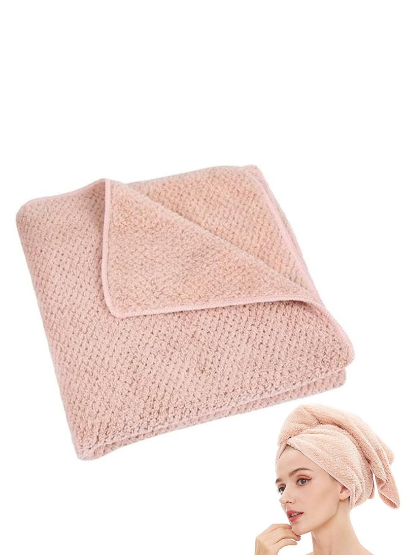 Laojbaba Microfiber Hair Towel Quick Dry Hair Towel Hair Drying Towels Suitable for All Kinds of Hair Ultra Absorbent Long and Thick Hair 20X40inch Lotus Root Pink (1pcs)  - Image 1