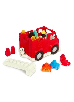 BATTAT Toy Fire Truck, 16pc Construction Set, 2 Figures and Blocks, Loc-Bloc Fire Engine and Build on Vehicle Toy, Pre School Toys, Best Gift for Babies and Toddlers  - Image 5