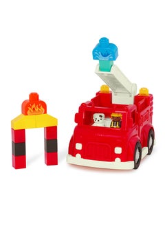 BATTAT Toy Fire Truck, 16pc Construction Set, 2 Figures and Blocks, Loc-Bloc Fire Engine and Build on Vehicle Toy, Pre School Toys, Best Gift for Babies and Toddlers  - Image 2