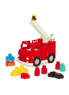 BATTAT Toy Fire Truck, 16pc Construction Set, 2 Figures and Blocks, Loc-Bloc Fire Engine and Build on Vehicle Toy, Pre School Toys, Best Gift for Babies and Toddlers  - Image 3