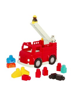 BATTAT Toy Fire Truck, 16pc Construction Set, 2 Figures and Blocks, Loc-Bloc Fire Engine and Build on Vehicle Toy, Pre School Toys, Best Gift for Babies and Toddlers  - Image 4