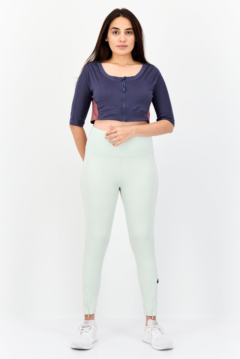 Adidas Women Sportswear Fit Short Sleeve Yoga Top, Shadow Navy - Image 2