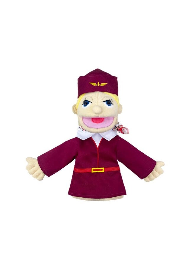 1 Pcs Flight Attendant Occupation Professional Figurine Role Playing Parent-Child Interaction Toy Family Companionship Plush Doll Figurine Toy Hand Puppet - Image 1