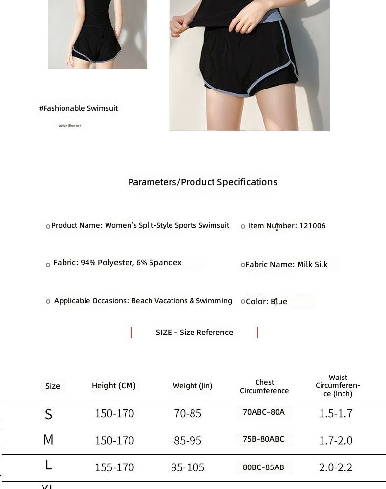 Women's Two-Piece Swimsuit Tummy Control Modest Sporty Swimwear for Students Hot Spring Beach – Multiple  Colors - Image 4