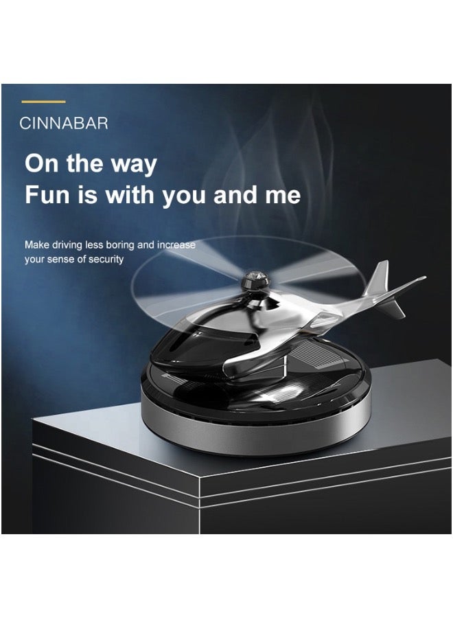 معطر هواء سيارة هليكوبتر يعمل بالطاقة الشمسية، إكسسوارات ديكور داخلي تدور تلقائيًا، موزع روائح يعمل بالطاقة الشمسية (أحمر) - Image 4