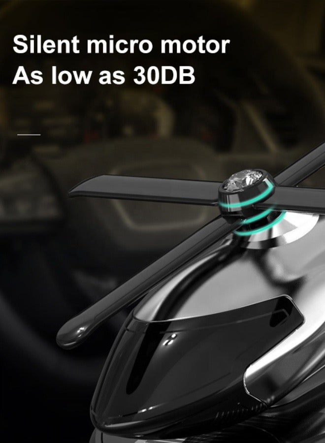 معطر هواء سيارة هليكوبتر يعمل بالطاقة الشمسية، إكسسوارات ديكور داخلي تدور تلقائيًا، موزع روائح يعمل بالطاقة الشمسية (أحمر) - Image 5