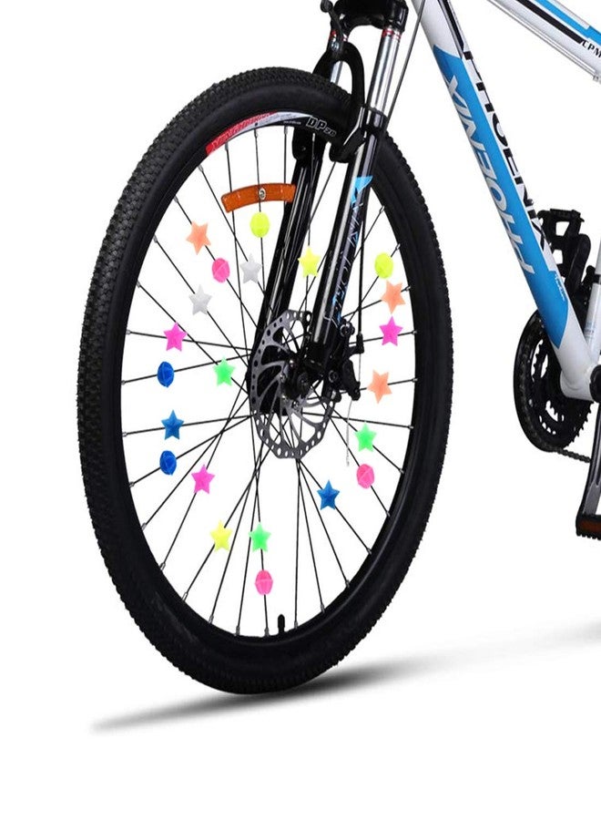 CKANDAY 72 Pcs Bike Wheel Spokes Beads + 1 Kid Bike Bell + 2 Pack Kids Bike Streamers, Spoke Plastic Clip Round Decor Beads, Flower Bicycle Bell, Colorful Bike Handlebar Ribbons Tassel for Girls Boys Scooter - Image 5