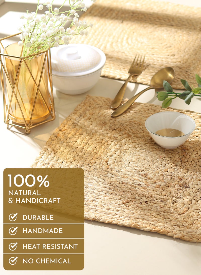 Raymond Handmade Jute Placemat –  eco-friendly, durable jute mat. Perfect for dining, decor, or gifting! 35 CM, 14 INCH - 4 Pcs Set  - Image 1