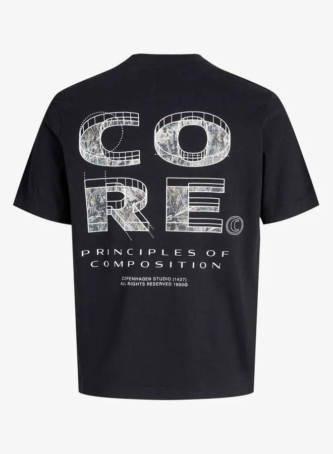 جاك اند جونز تيشيرت بطبعة جرافيك مع أكمام قصيرة