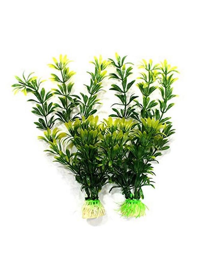 Emily Pets - Artificial Seaweed Water Plants For Aquarium Decorations (Green & Yellow, Pack Of 2) - Image 1