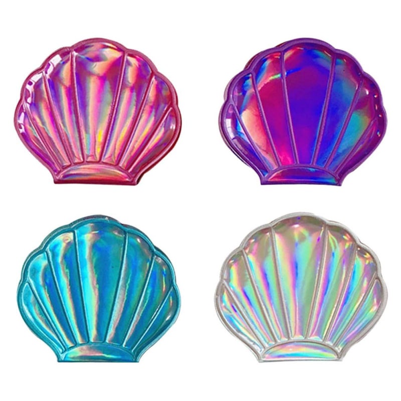 Portable Shell Shaped Double Sided Makeup Mirrors Set 4 Pcs - Image 2