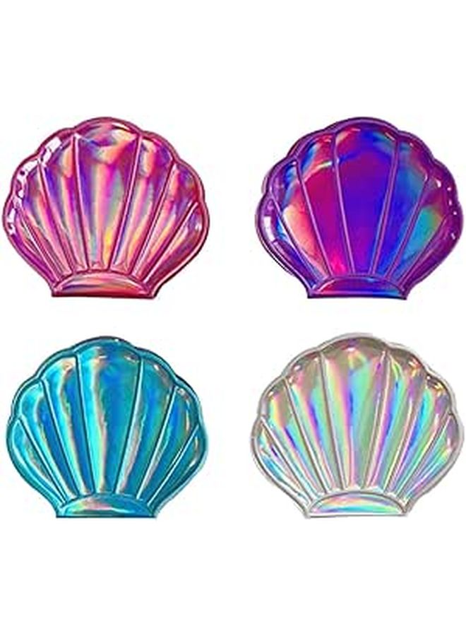 Portable Shell Shaped Double Sided Makeup Mirrors Set 4 Pcs - Image 1