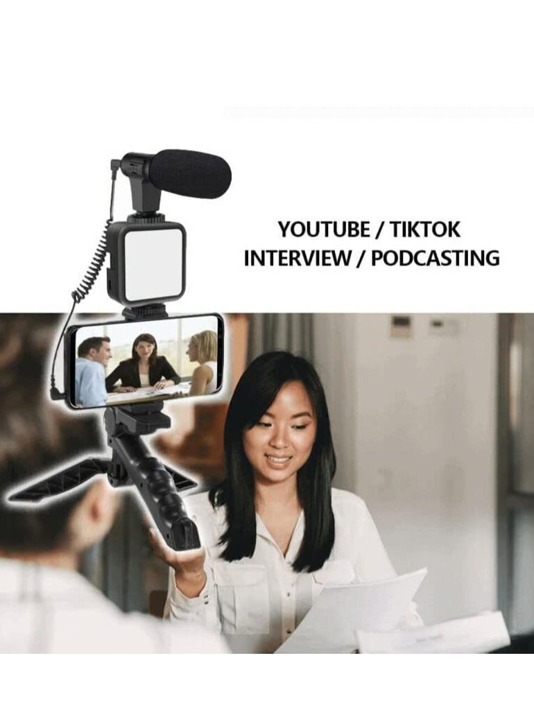 ELTRAZONE smartphone Vlogging Kit for Starter Video Recording, the set with Fill Light + Microphone + Tripod + Phone Clip for YouTube Tiktok Instagram Fitness Yoga  - Image 4