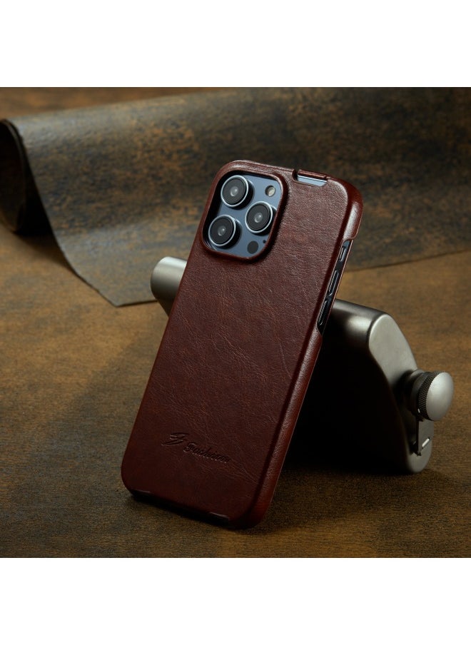 For Apple For Iphone16proMAX Phone Case 14 Upper And Lower Open Flip Type Leather Case Shaped Mini Protective Case-Color:Black-Applicable Model:For Iphone14pro 6.1 Inch