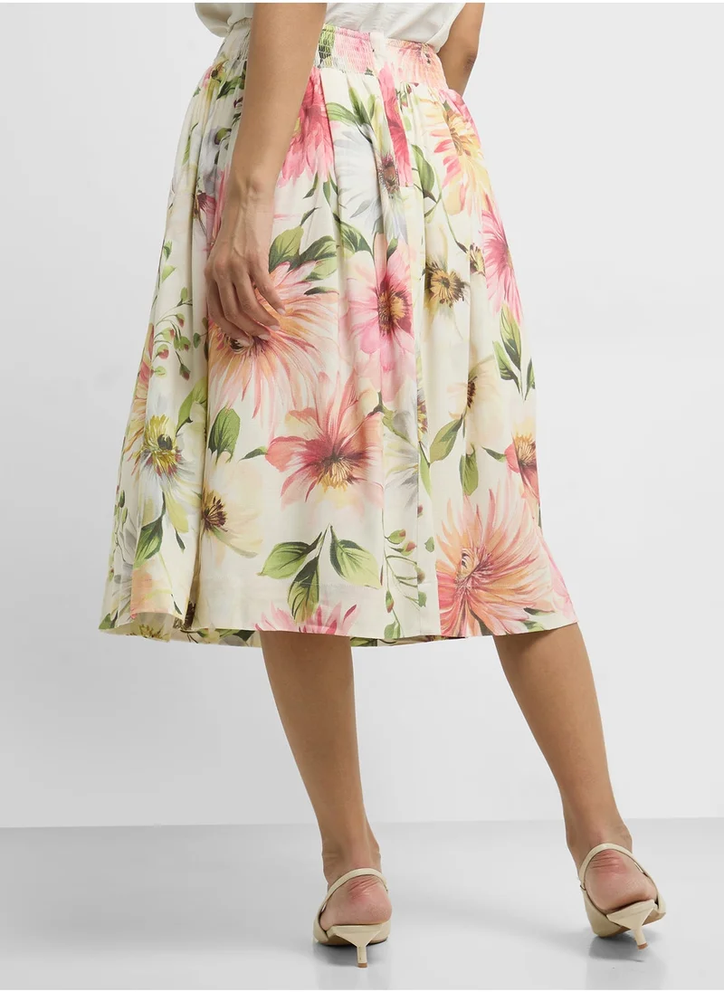 GUESS High Waist Flared Skirt