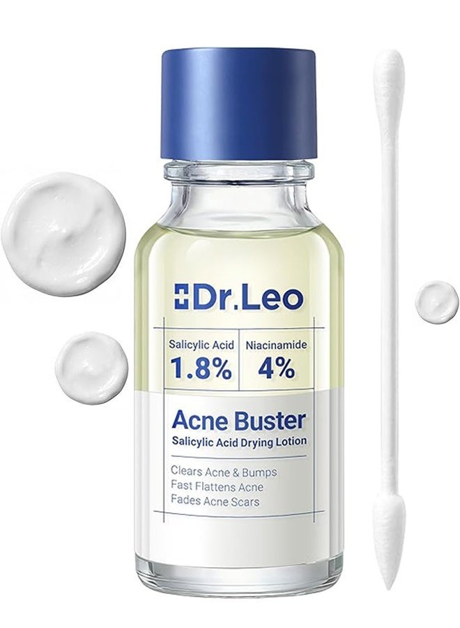 Dr.Leo 1.8% Salicylic Acid Spot Serum, Acne Drying Lotion Treatment for Acne Prone Sensitive Skin, Niacinamide, Fast Pimple Relief, Fades Acne Marks, Overnight and Period Breakouts, 20 ml - Image 1