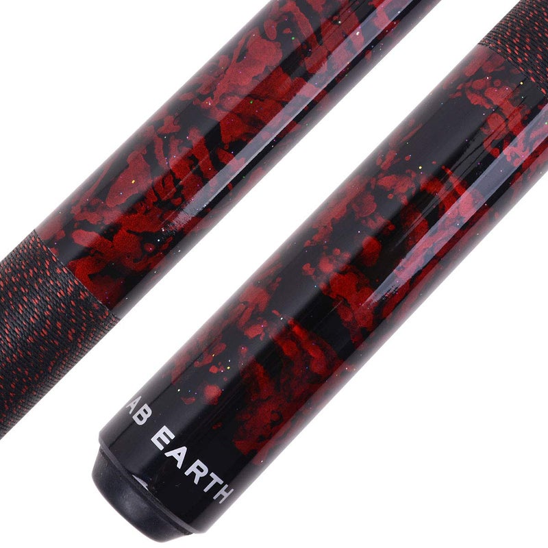 AB Earth 58 inch HandPainted Series 2Piece Billaird Pool Cue Stick with Irish Linen Wrap Red 20oz