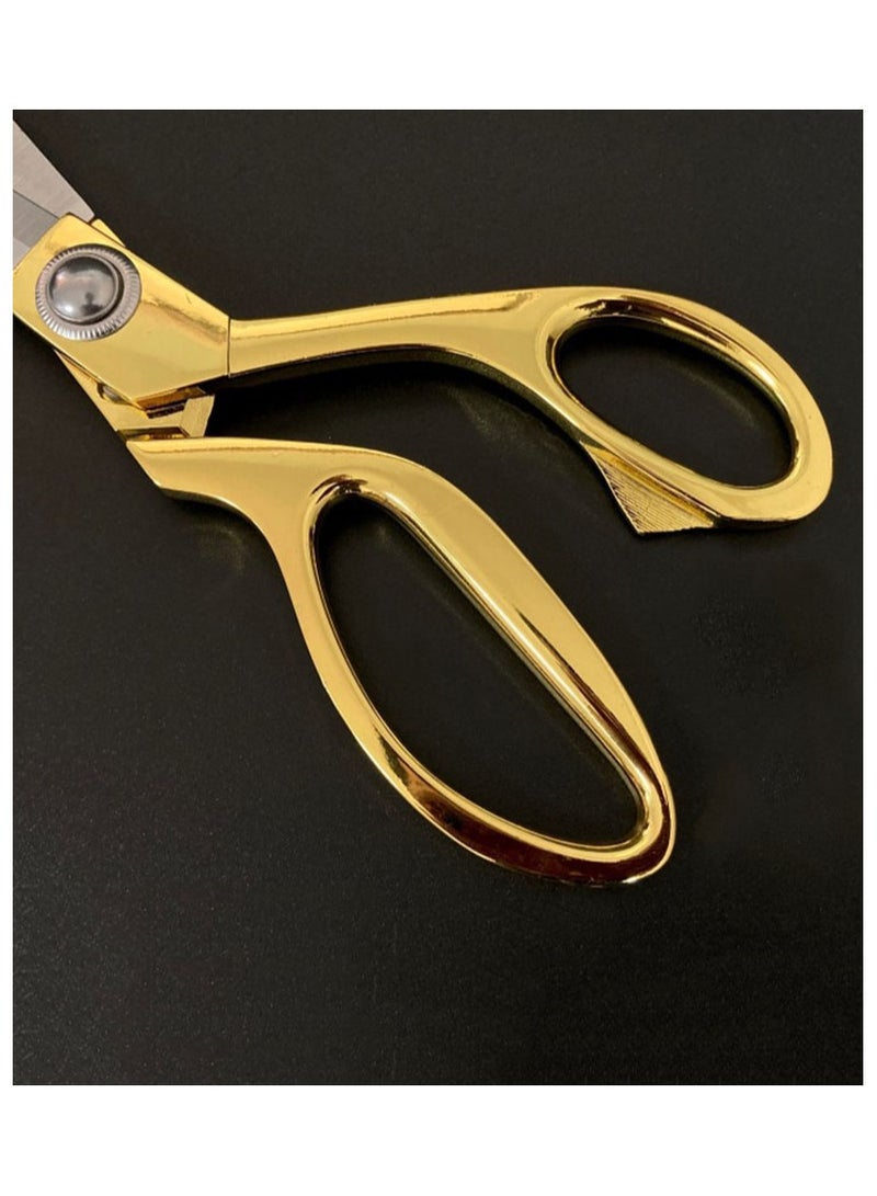 المجلفن سبائك الفولاذ المقاوم للصدأ الخياطة مقص حاد ودائم خياط قطع الملابس المهنية 8 بوصة قطع مقص كبير الموضوع مقص الذهب قطع القماش الجلود المنزلية - Image 5
