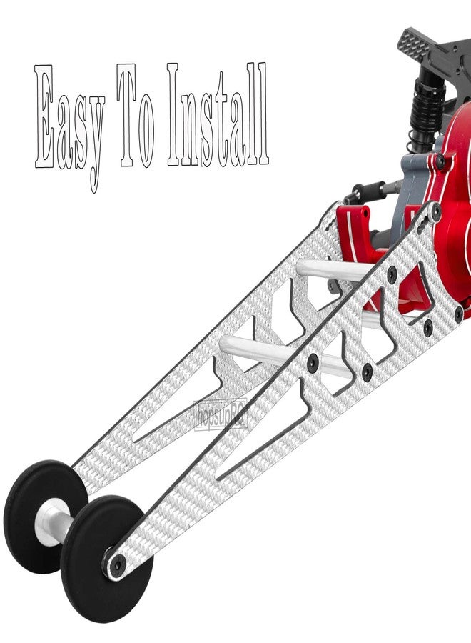 hopsupRC RC Carbon Adjustable Wheelie Bar Kit Tail Wheel Head up Wheel Upgrades Part for 1/10 Slash,Rustler,Bandit,Stampede VXL 2WD,Carbon Adjustable Wheelie Bar w/Mount Hops Up,Titanium - Image 3