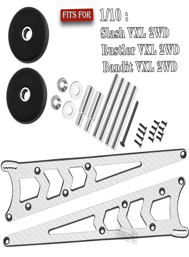 hopsupRC RC Carbon Adjustable Wheelie Bar Kit Tail Wheel Head up Wheel Upgrades Part for 1/10 Slash,Rustler,Bandit,Stampede VXL 2WD,Carbon Adjustable Wheelie Bar w/Mount Hops Up,Titanium - Image 2