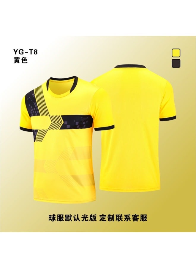 Yg-t8 Yellow New Football Sportswear Single Top Custom Running Quick-drying Training Clothes Sweat-wicking Football Clothes Top Competition Team Clothes