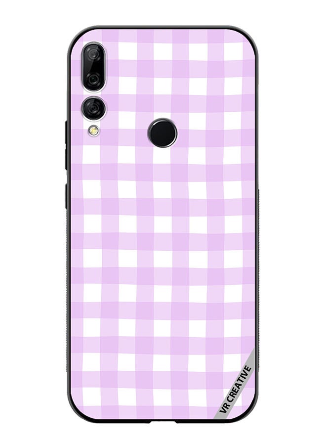 VR CREATIVE Protective Case Cover For Huawei Y9 Prime 2019 Classic Checkered Plaid Purple Seamless Pattern Design Multicolour - Image 1
