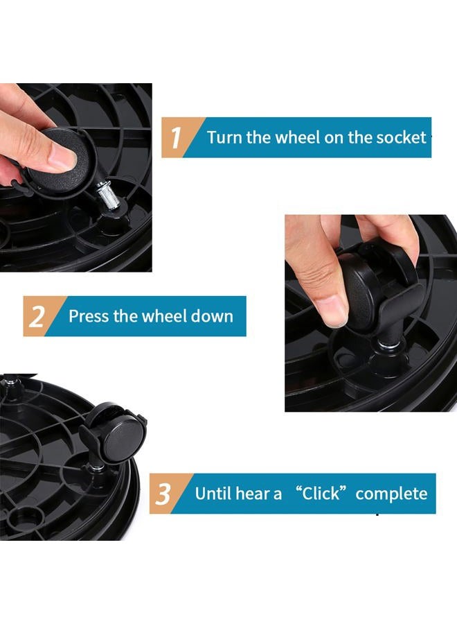 Skelang 2 Packs 11.8" Plant Pallet Caddy Plant Stand with Lock Wheels, Round Flower Pot,Planter Trolley Casters, Moving Plant Pot Saucer - Image 5