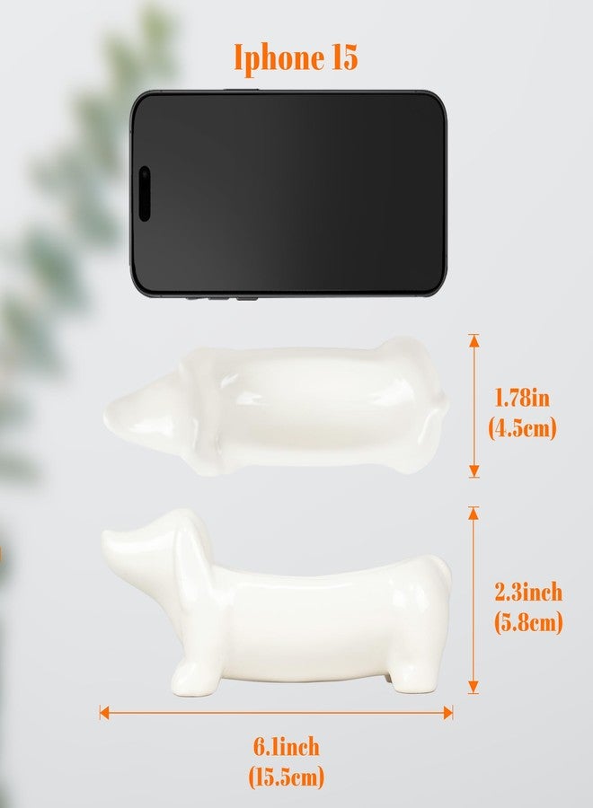 YOBRO Dachshund Ceramic Trinket Tray for Jewelry & Keys - Mini Decorative Dish, Dog Lover Gift, Engagement Ring Organizer (White) - Image 2