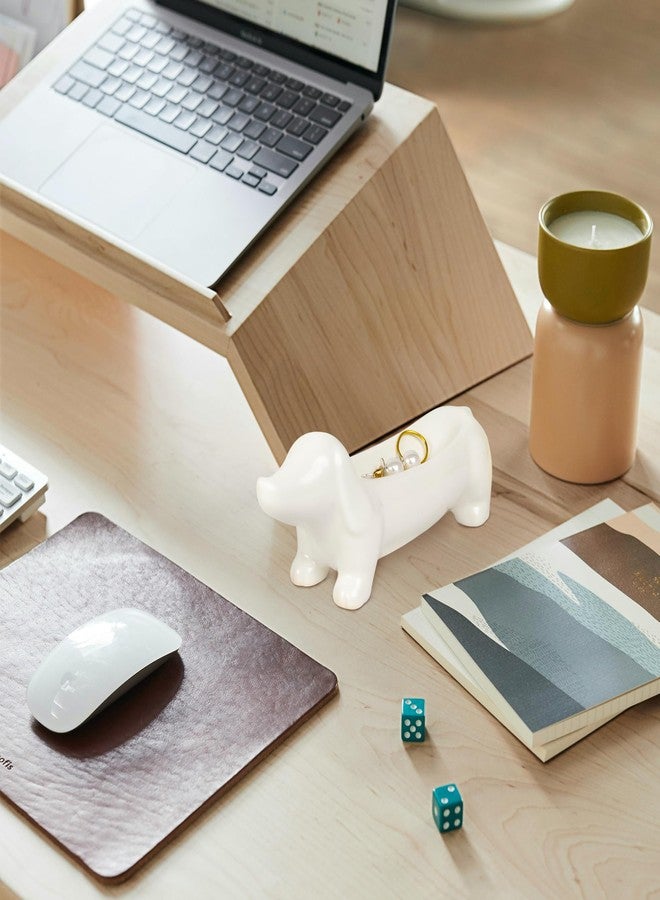 YOBRO Dachshund Ceramic Trinket Tray for Jewelry & Keys - Mini Decorative Dish, Dog Lover Gift, Engagement Ring Organizer (White) - Image 5