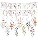 Rngmsi Baby in Bloom Baby Shower Decorations Floral Banners Hanging Swirls Wildflowers Theme Baby Shower Decor for Girls - Image 3