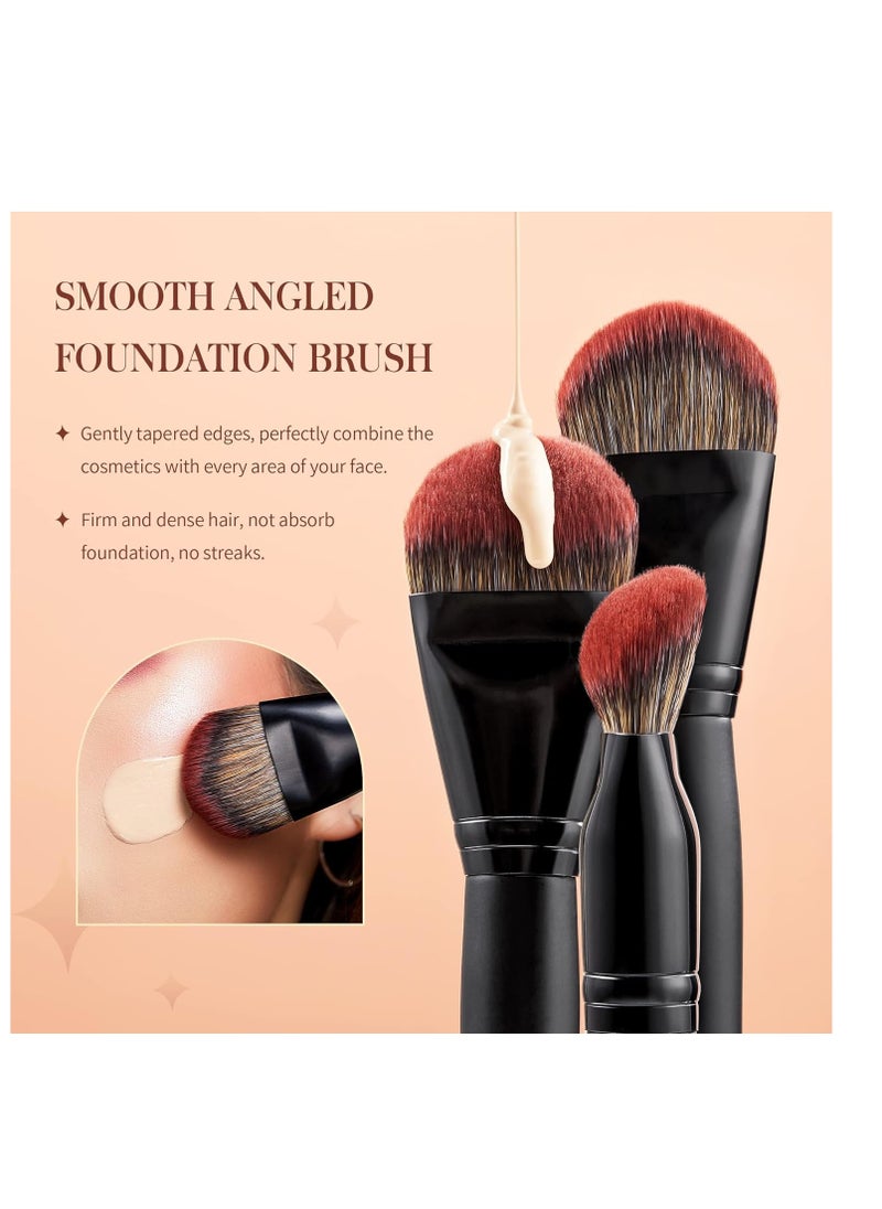 Jessup Jessup Makeup Brushes Set Premium Synthetic Powder Foundation Highlight Concealer Eyeshadow Blending Eyebrow Liner Spoolie Brush Set Black 21pcs T271  - Image 3
