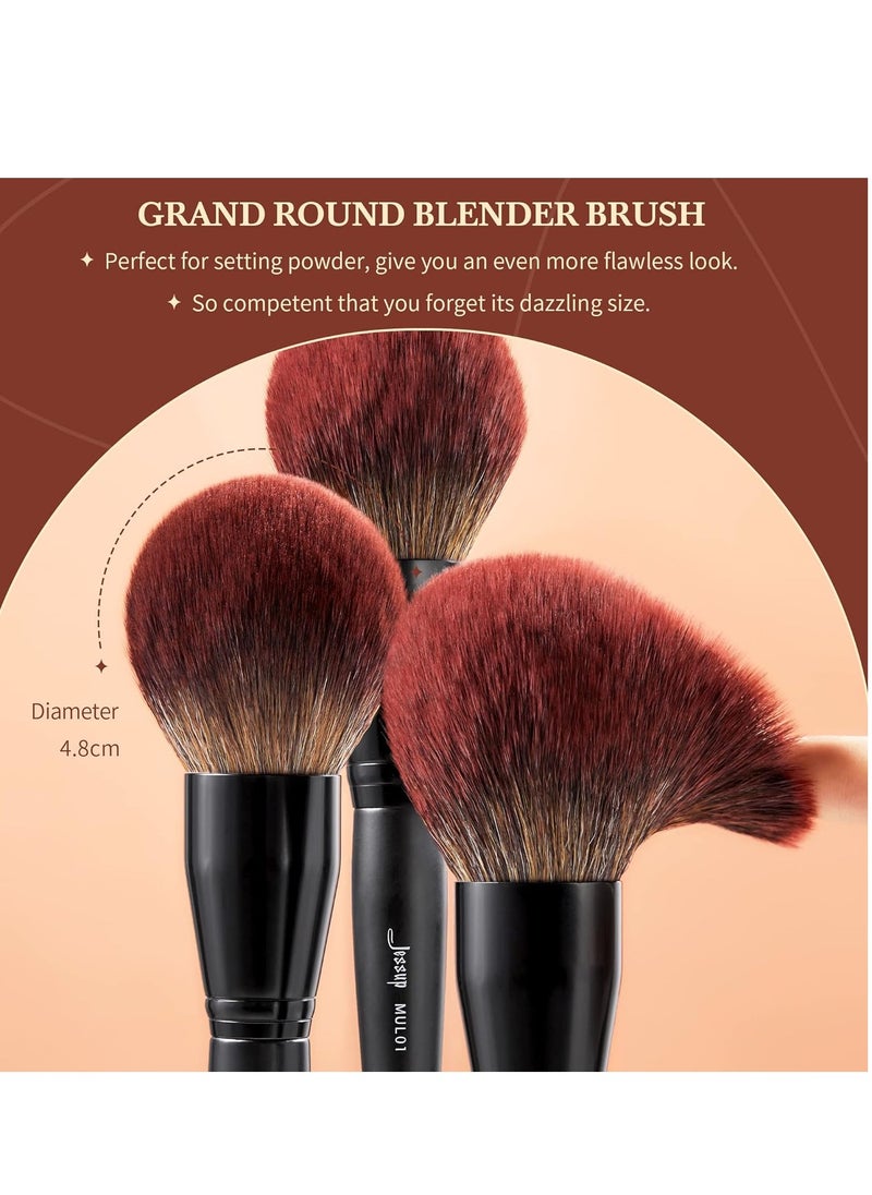 Jessup Jessup Makeup Brushes Set Premium Synthetic Powder Foundation Highlight Concealer Eyeshadow Blending Eyebrow Liner Spoolie Brush Set Black 21pcs T271  - Image 4